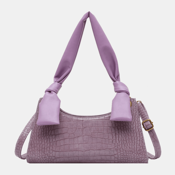 Women Solid Crocodile Pattern Shoulder Bag Handbag - MRSLM
