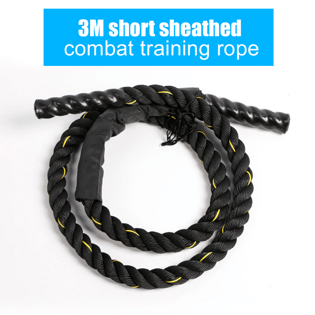 2.8M/3M Fitness Heavy Jump Rope 25Mm Diameter Weighted Battle Skipping Ropes Powerful Strength Training Ropes - MRSLM