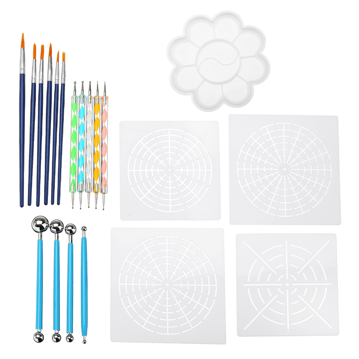 20Pcs/Set Acrylic Stick Mandala Painting Tool Stencil Carving Pottery Diamond Paintings Tool - MRSLM