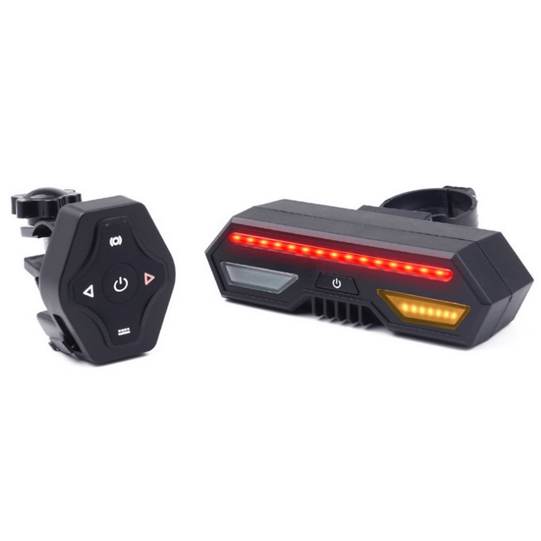 Bicycle Bike Rear Tail Laser LED Indicator Turn Signal Light Wireless Remote Tail Light USB Charging - MRSLM