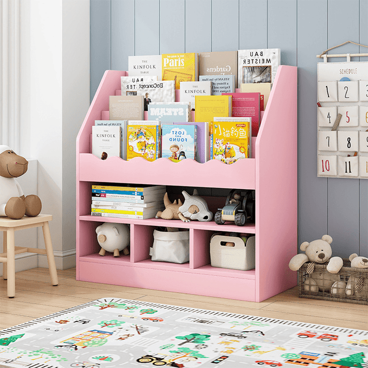 Children'S Room Bookshelf Picture Book Stand Simple Newspaper Rack Shelf Household Storage Rack Simple Primary School Bookcase for Home - MRSLM