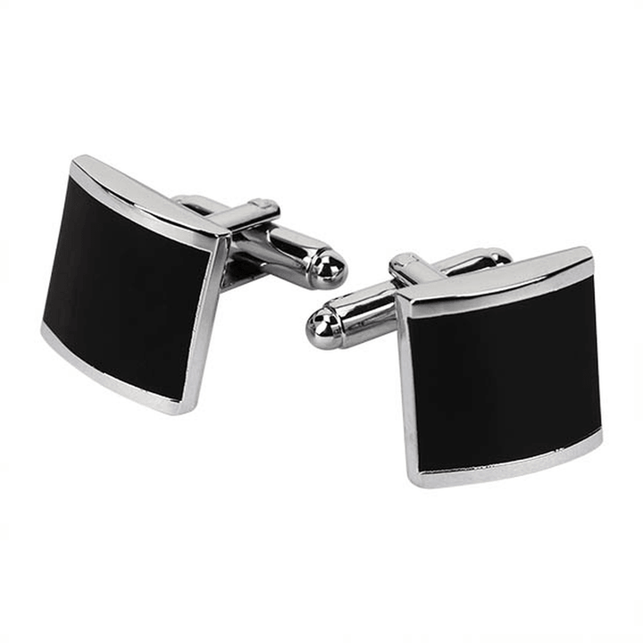 WSC Men Cufflinks Metal Series Stylish Enamel Square Shape Decoraction for Shirts - MRSLM