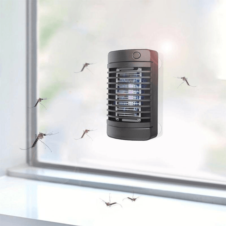 4 LED Solar Mosquito Killer Lamp Electric Shock Insect Zapper Fly Trap Light Bug Zapper Physical Insect Mosquito Attractant Trap - MRSLM