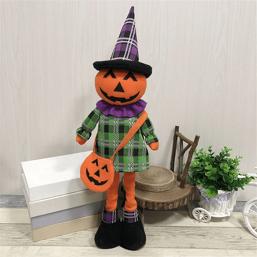 Stretchable Stuffed Plush Toy Halloween Party Cute Pumpkin Witch Decoration Toys - MRSLM