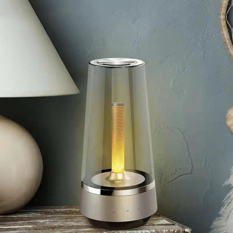 USB Warm and Romantic Candle Breathing Night Light Bluetooth Speaker Bedside Lamp Sound Music Creative Atmosphere Table Lamp - MRSLM