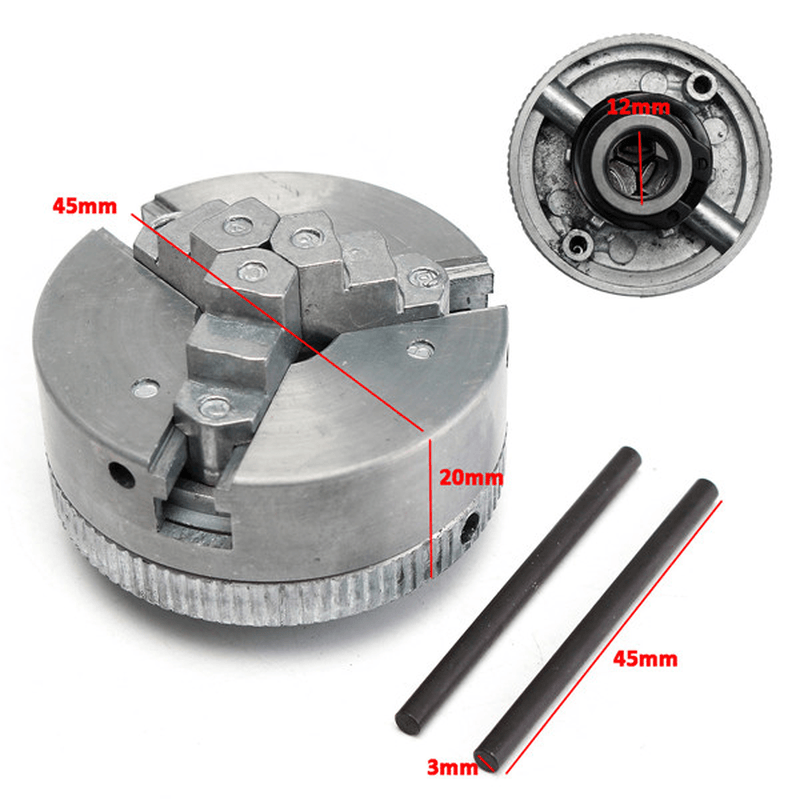 Three Jaw Lathe Chuck M12*1 45Mm Chuck for Mini 6 in 1 Lathe - MRSLM