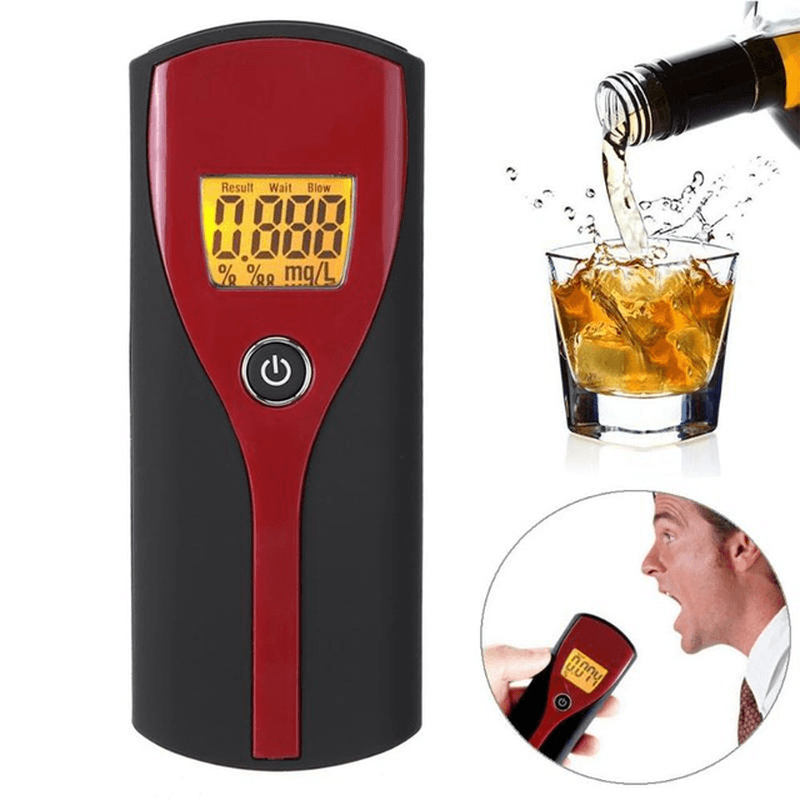 Pro Digital Breath Alcohol Tester LCD Backlight Display Breathalyzer Easy Use Alcohol Meter Analyzer - MRSLM