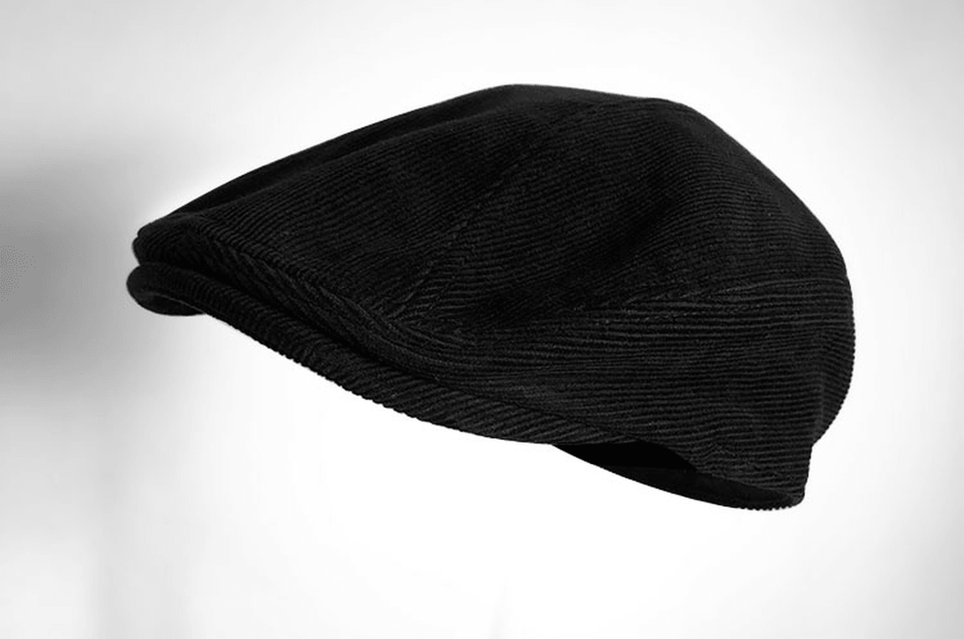 Hat Middle Aged Men'S Retro Literary Hat Beret Black Warm Cap - MRSLM