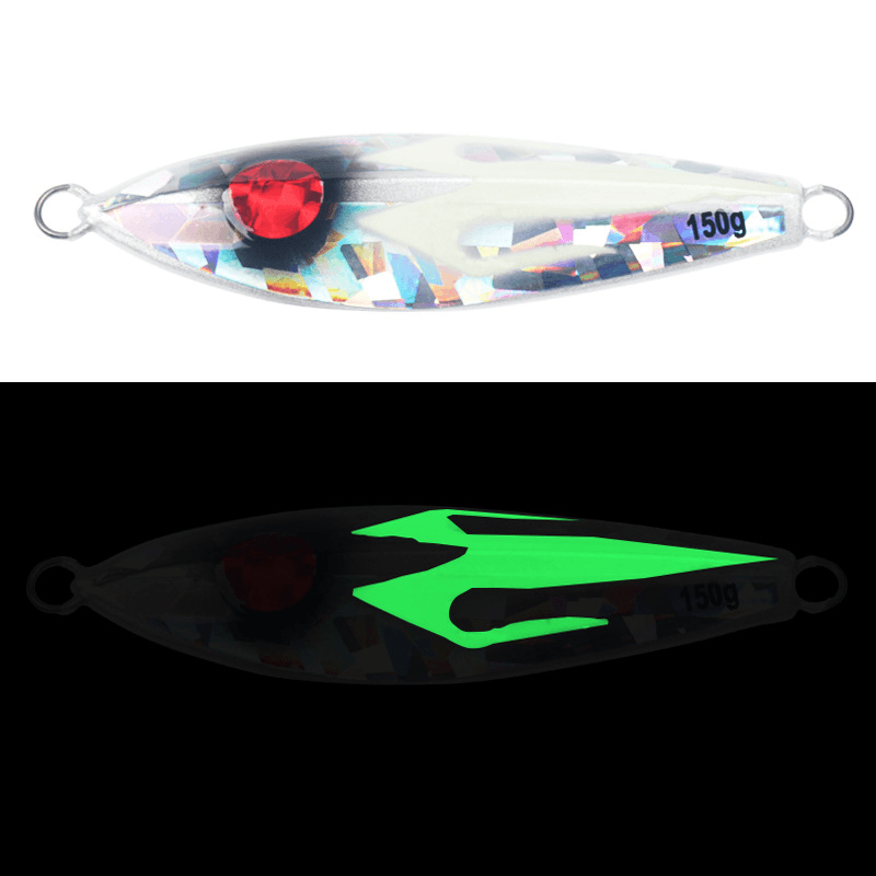 ZANLURE® 1PC 9Cm 150G Luminous Fishing Hard Iron Bait with Laser Coating Strong Fishing Lure - MRSLM