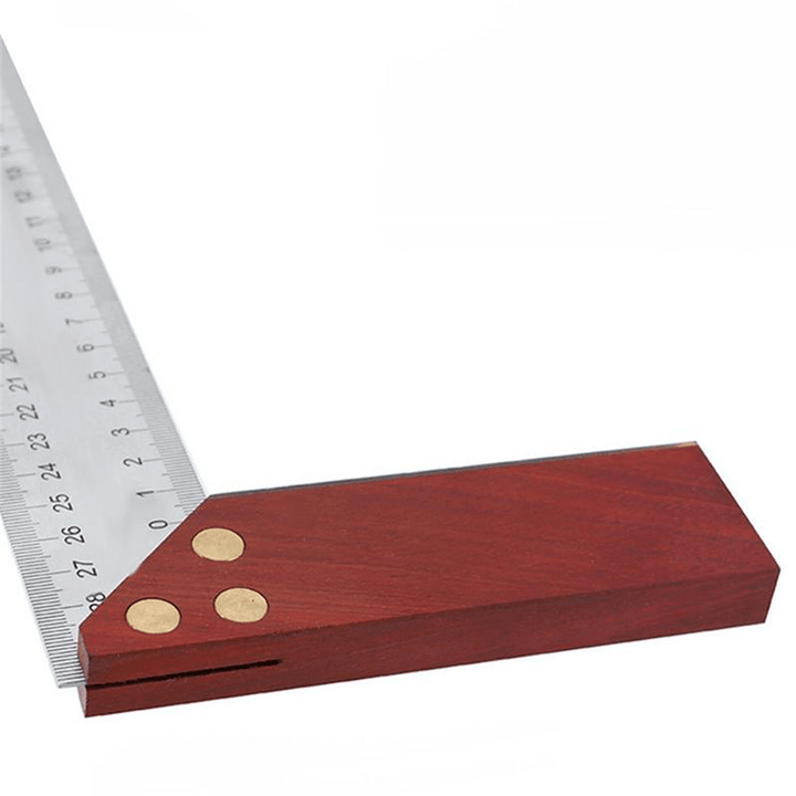 90 Degree Square Feet Mahogany Handle Thickened Stainless Steel Square Ruler Protractor 300MM Tool Accessories - MRSLM