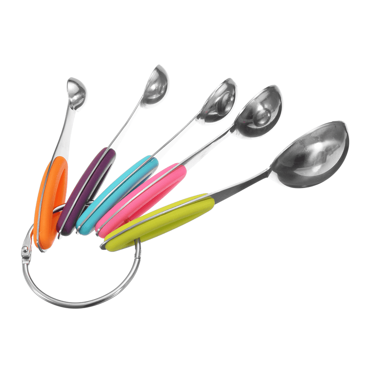 10Pcs Stainless Steel Measuring Cups & Spoons Tea Spoon Set Kitchen Tool - MRSLM