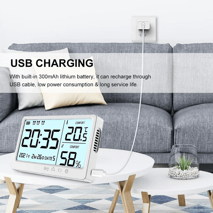 Multifunctional Temperature and Humidity Meter High Precision Thermo-Hygrometer with LCD Screen Backlight - MRSLM