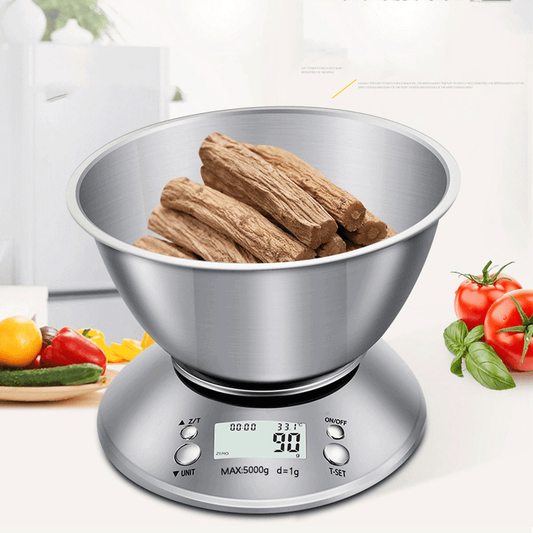 Digital Kitchen Scale LCD Display Stainless Steel Baking High Precision Removable Kitchen Scale - MRSLM