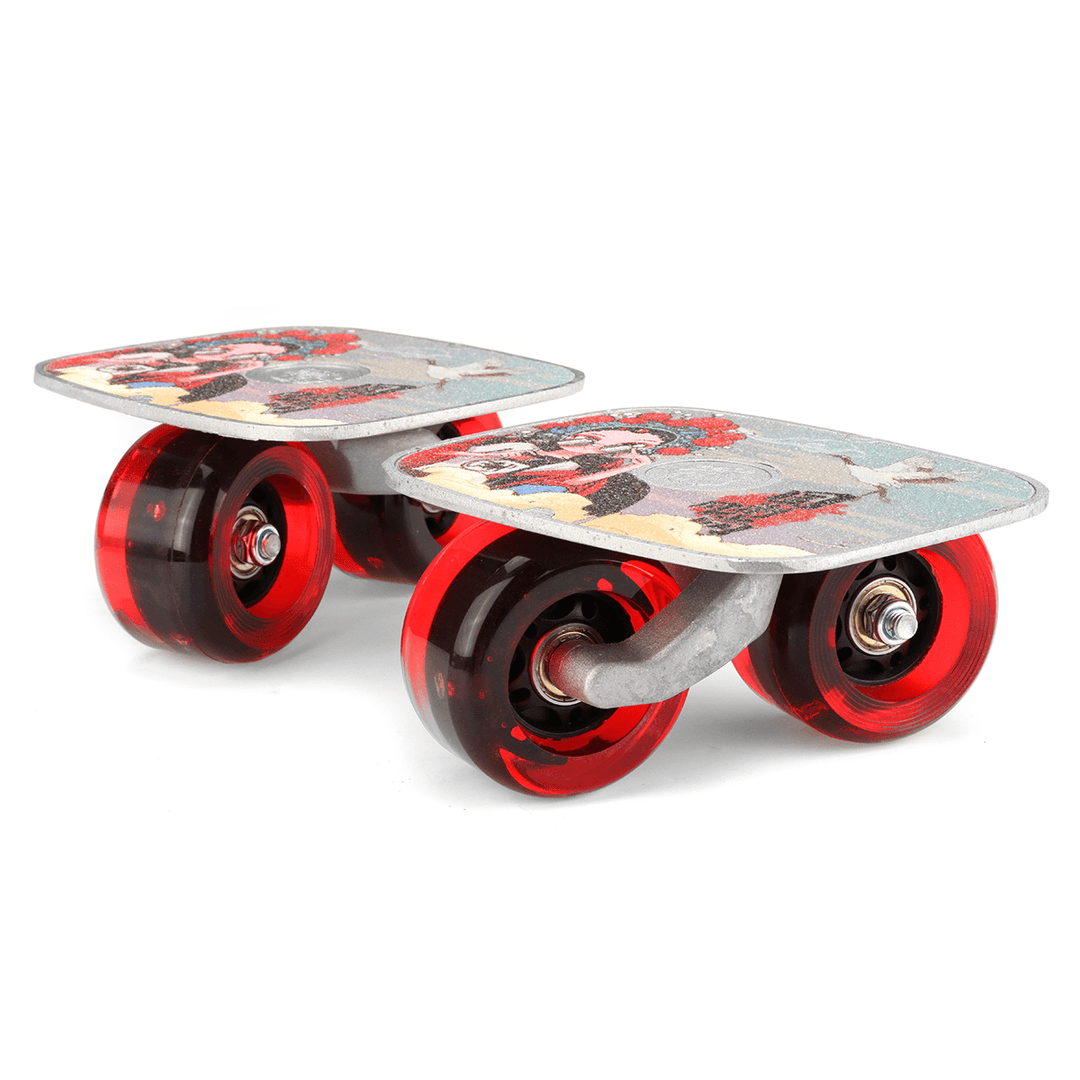 2 Pcs Skate Board PU Flashing Wheel Split Skateboard Drift Plate Roller Skate Outdoor Sport - MRSLM