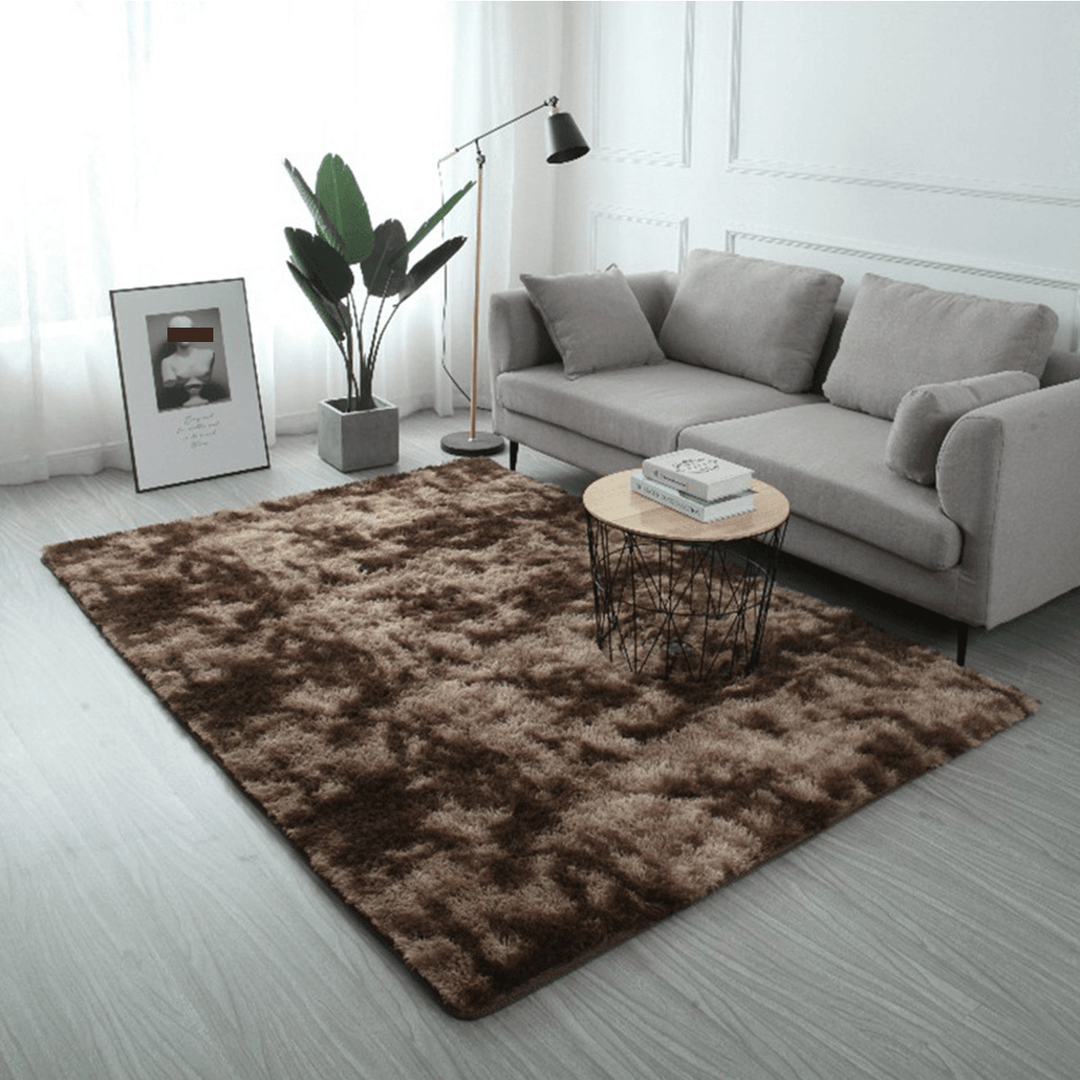 3 SIZE Pad Dyed Gradient Silk Wool Carpet Super Soft Rug Indoor Modern Shag Area Rug Silky Rugs Bedroom Floor Mat Baby Nursery Rug Children Carpet for Living Room - MRSLM