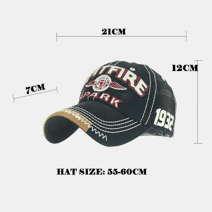 Men Made-Old Cotton Letter Embroidery Breathable Hip-Hop Casual Sport Sunshade Baseball Hat - MRSLM