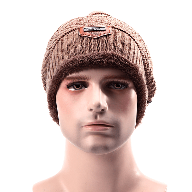 Men Knitted Slouch Beanie Hat - MRSLM