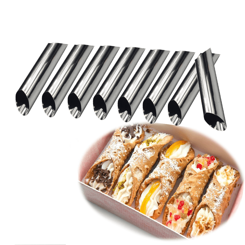 8 Pcs Danish Tube Cream Molds Stainless Steel DIY Croissant Mold Baking Mold Cake Tools - MRSLM