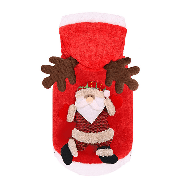 2020 Christmas Pet Clothes for Dogs Cats Costume Santa Claus Puppy Cat Clothes Winter Warm Dog Jacket Coats for Pet Hoodies Clothing - MRSLM