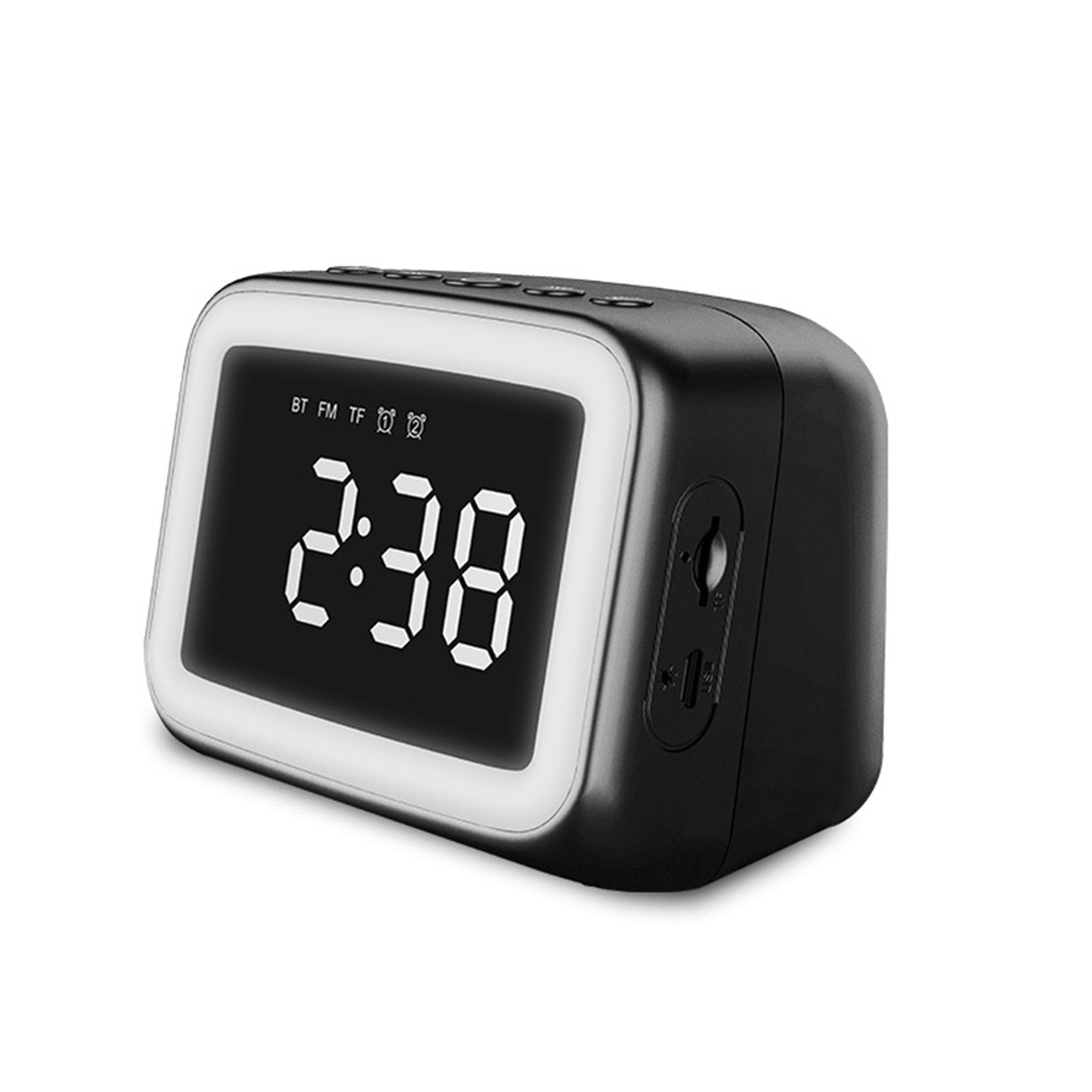 Digital Alarm Clock FM Radio Wireless Bluetooth 5.0 LED Mirror with Speaker - MRSLM