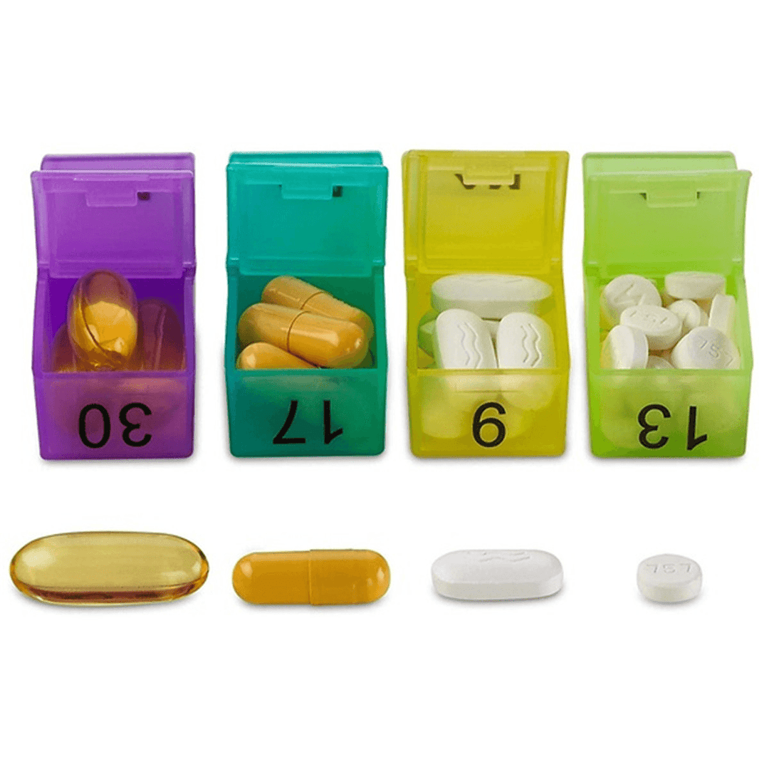 32Pcs Pill Storage Box Month Container Tablet Pill Holder Organizer - MRSLM