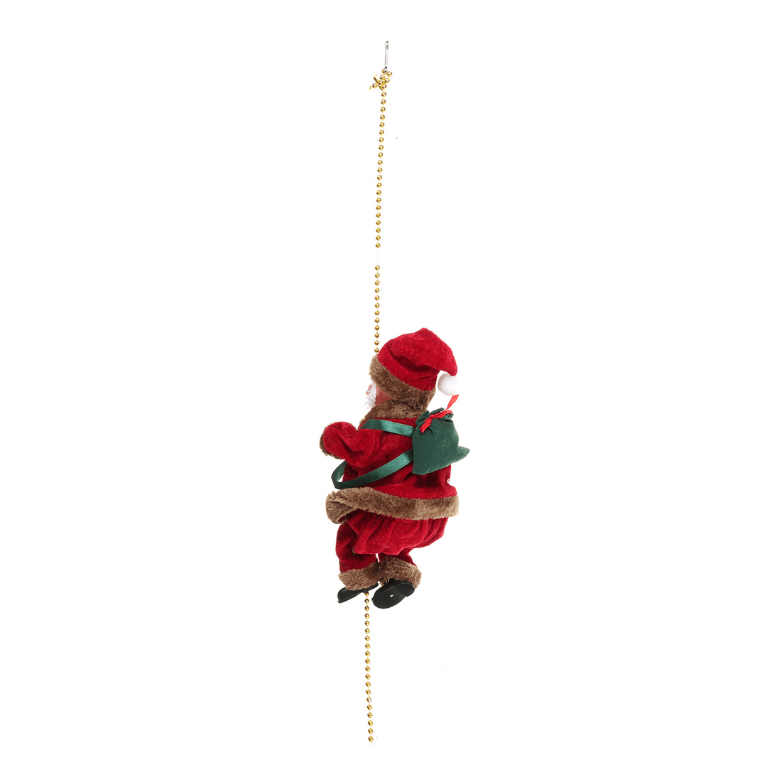 Electric Santa Claus Climbing Ladder Music Decor Christmas Tree Ornaments Gift - MRSLM