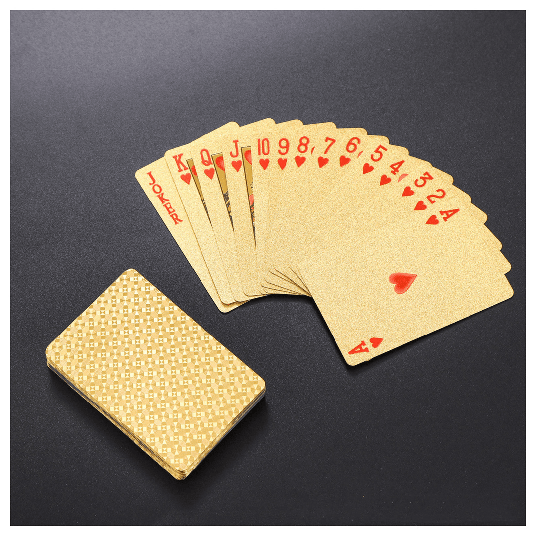 Gold Foil Plaid Playing Card Supply Yellow Gold Local Tyrant Gold Poker Pvc Waterproof Board Game Card - MRSLM