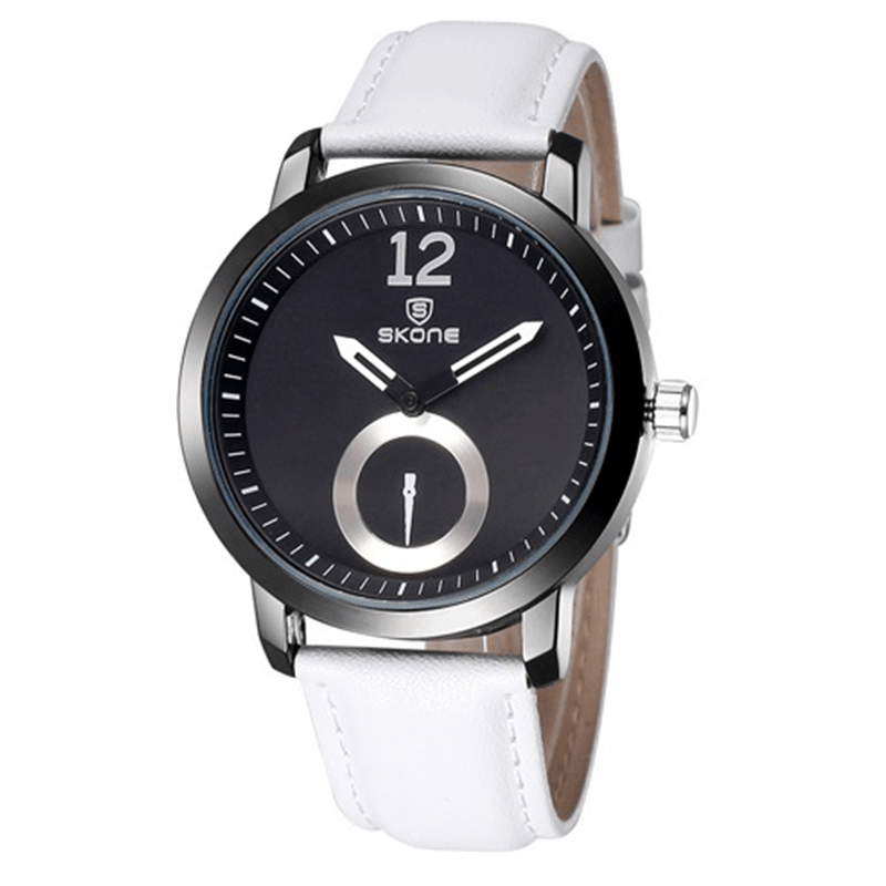 SKONE 5015 Men Women Quartz Watches Water Resistant Leather Business Leisure Wrist Watch - MRSLM