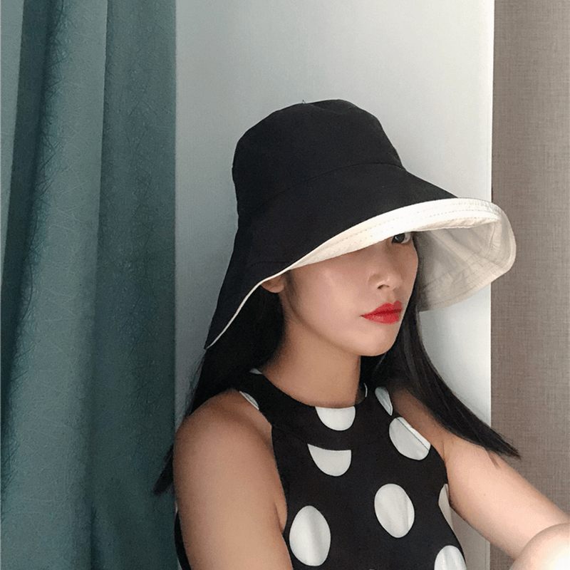 Women Summer Two-Sided Uv Protection Brimmed Floppy Hat - MRSLM