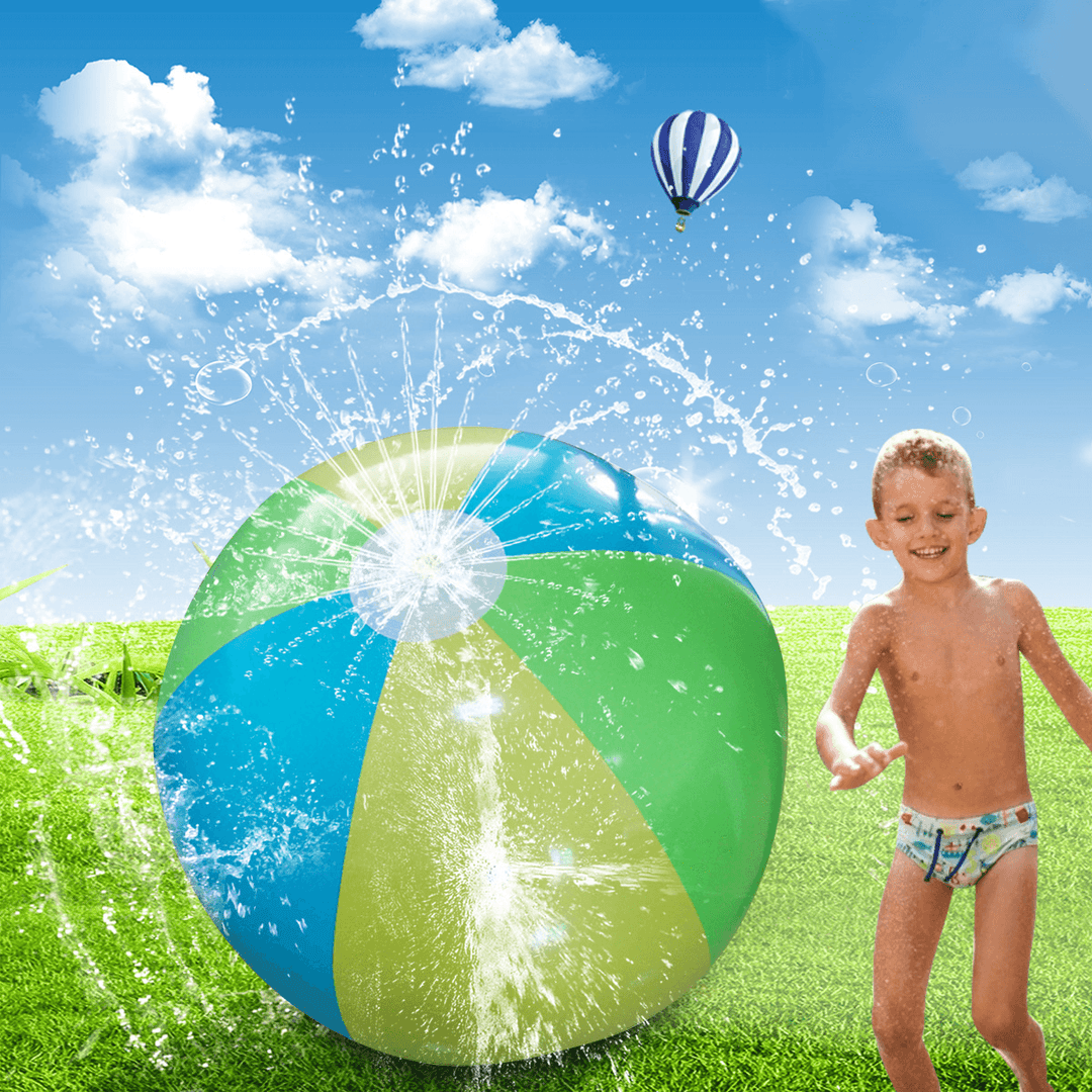 75CM Diameter Inflatable Water Spray Beach Ball Summer Outdoor Sports Game Kids Sprinkler Toy - MRSLM