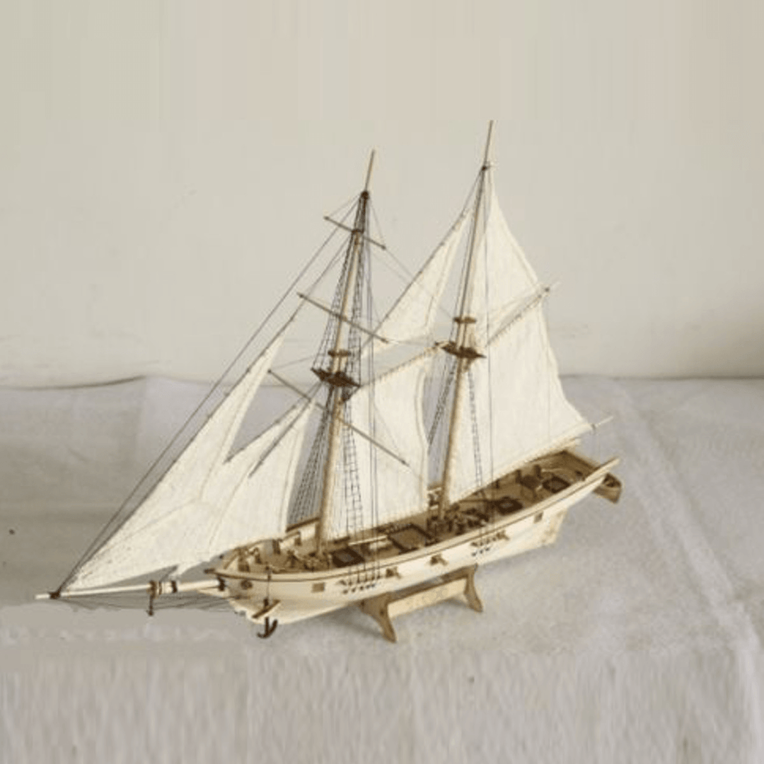 Wooden Assembled Sailboat Model DIY Western Classical Sailing Model Big Nautical Era Model Toys Wooden Model Kit - MRSLM