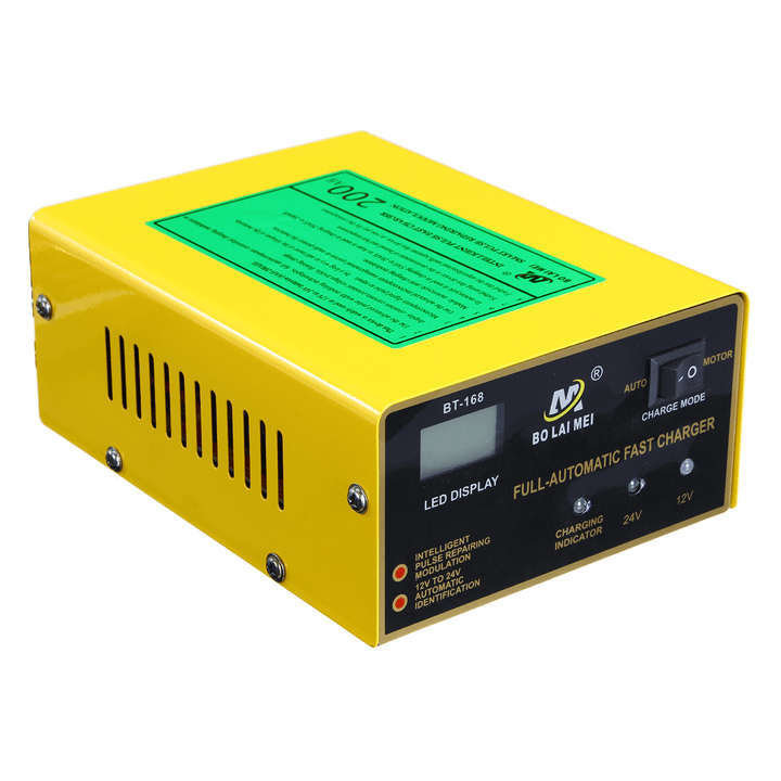 12V/24V 15A Auto Lead Acid Battery Charger Intelligent Pulse Repair LCD for Car Motorcycle - MRSLM