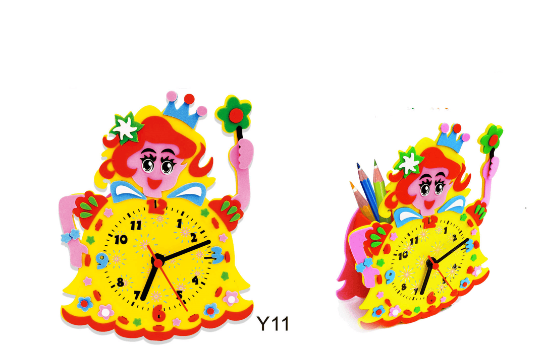 Clock DIY Handmade Materials Cartoon Early Education for Children - MRSLM