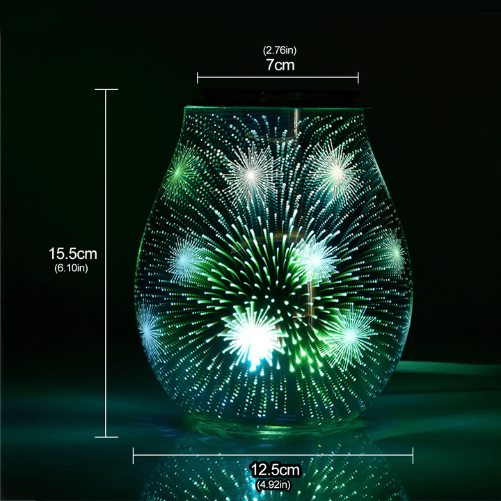 3D Glass Electric Aromatherapy Lamp Firework Pattern Colorful Lights Home Aromatherapy Machine - MRSLM