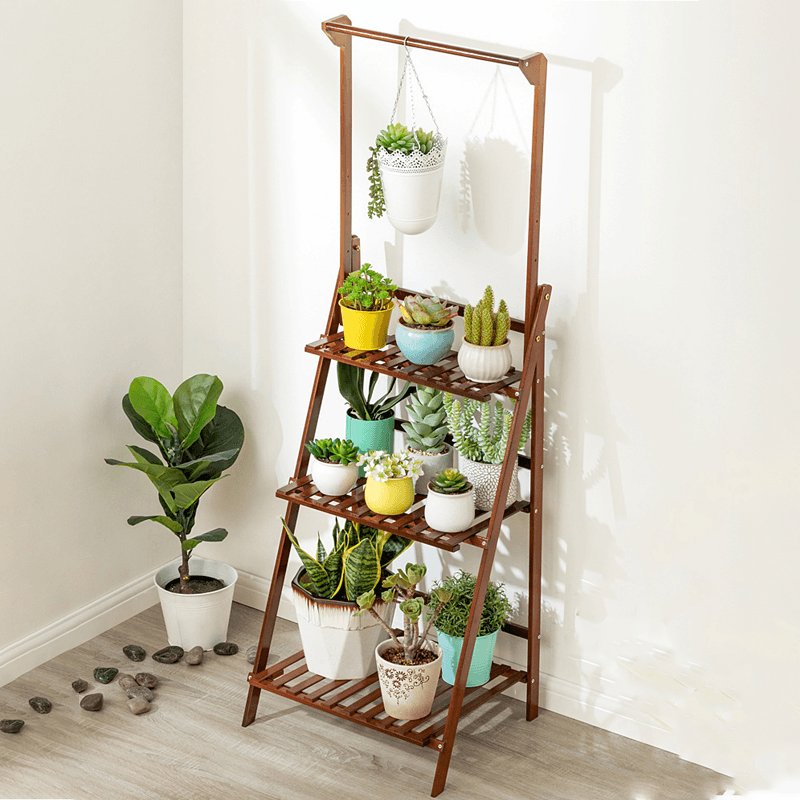 3-Layer Folding Flower Stand Floor Plant Stand for Home Office - MRSLM