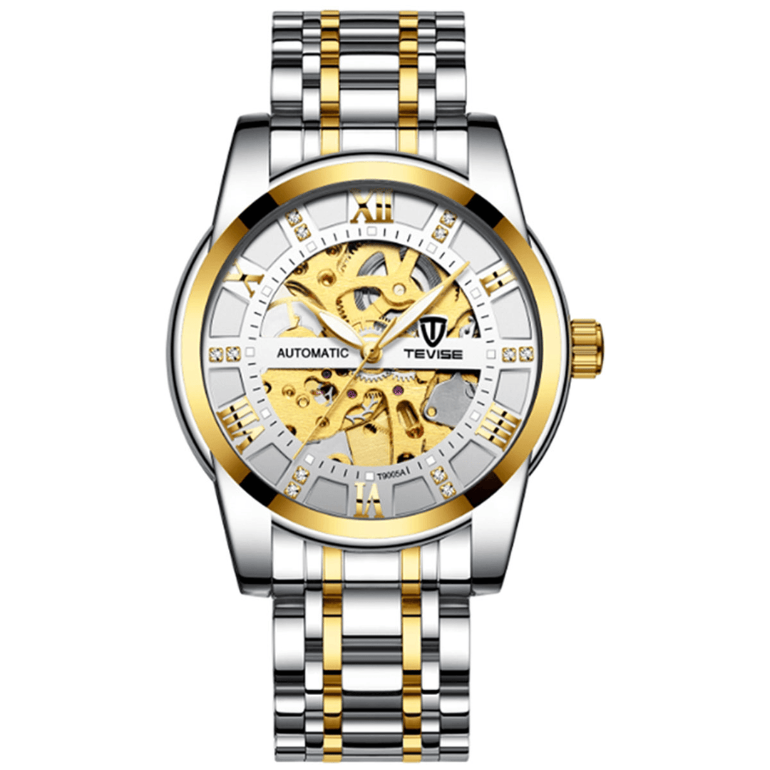 TEVISE T9005A Fashion Men Automatic Watch Hollow-Carved Design Waterproof Luminous Display Mechanical Watch - MRSLM