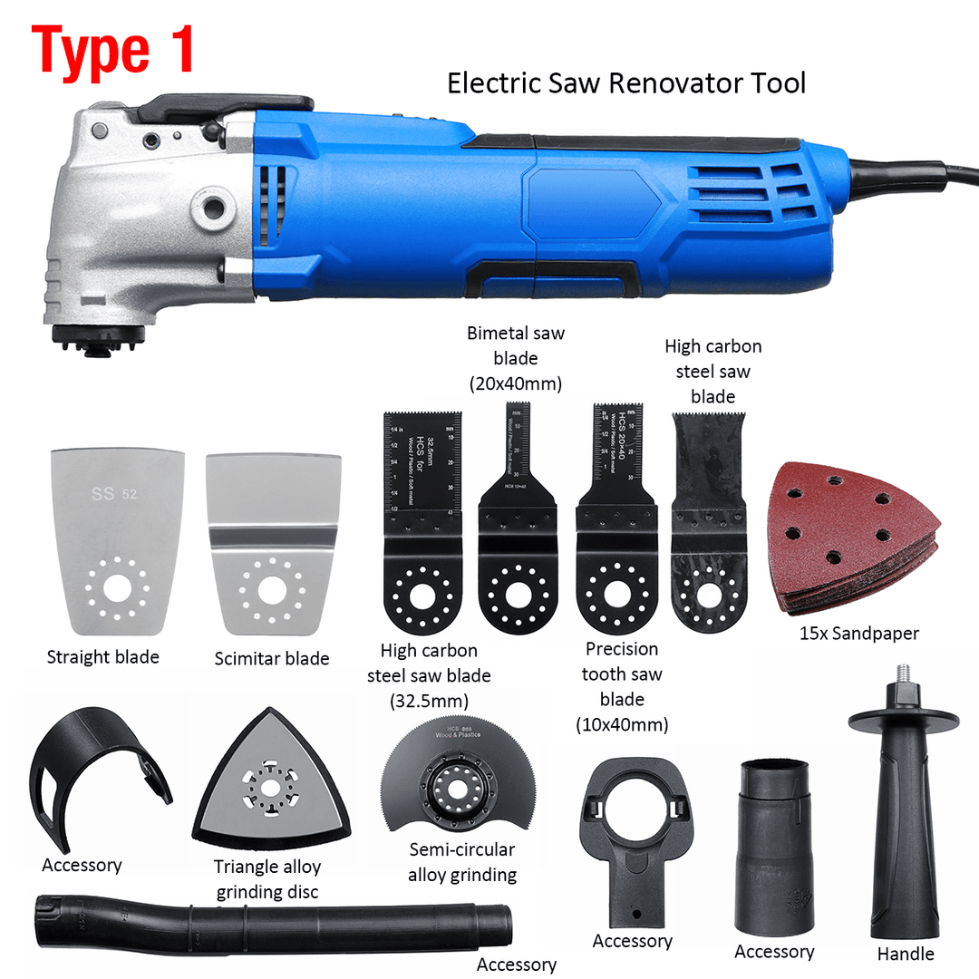 220V Electric Polisher Cutter Trimmer Electric Saw Renovator Tool Woodworking Oscillating Tool - MRSLM