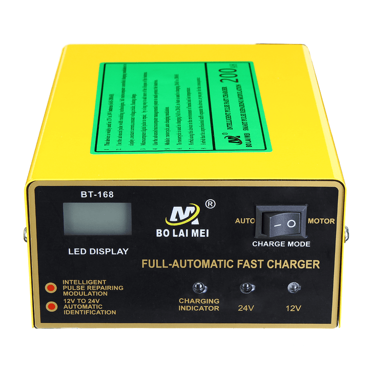 12V/24V 15A Auto Lead Acid Battery Charger Intelligent Pulse Repair LCD for Car Motorcycle - MRSLM