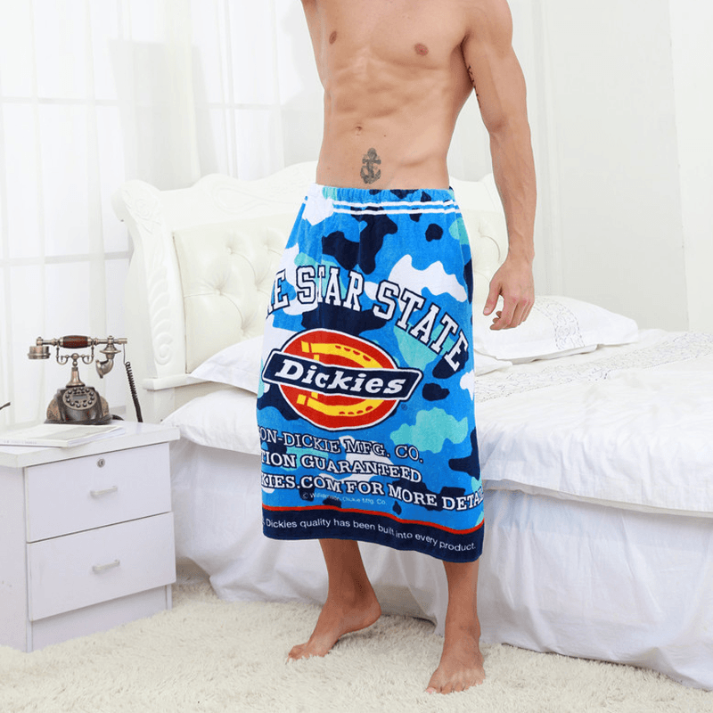 KC-964 Machine Washable Man Bathtowel Bathrobe Shower Microfiber Soft Beach Absorbent - MRSLM