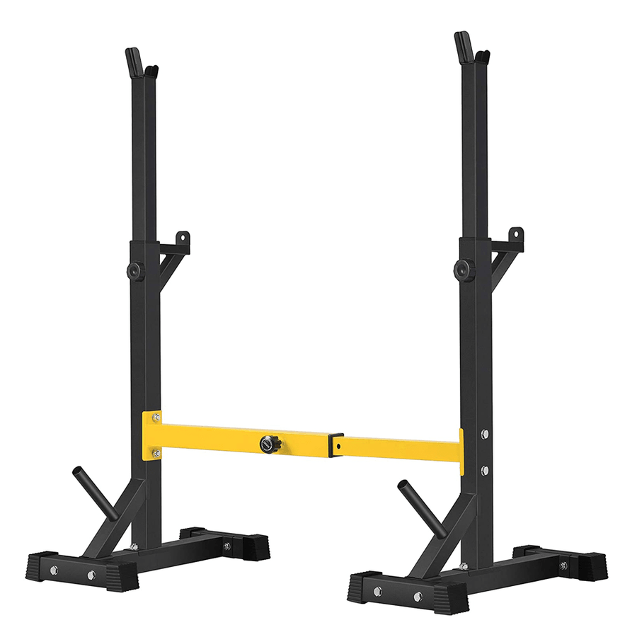 [US Direct] Multi-Function Dipping Station 50-57'' High Adjustable Weight Lifting Bench Barbell Stand Fitness Gym Home 500 Pound Loading - MRSLM