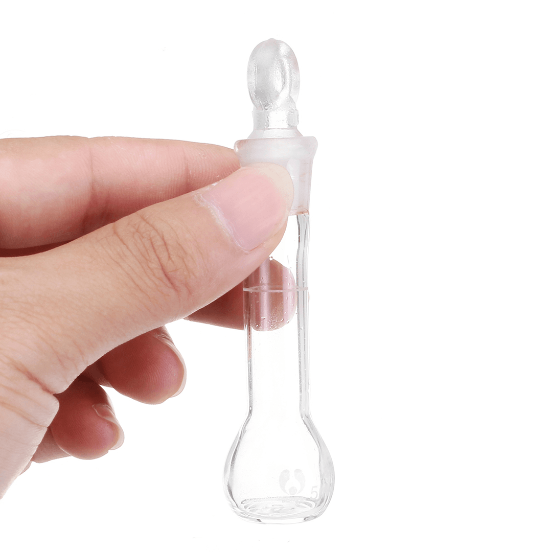 5Ml Clear Glass Volumetric Flask W/ Glass Stopper Lab Chemistry Glassware - MRSLM