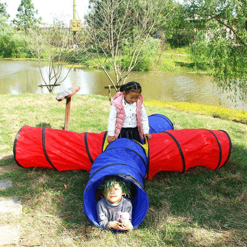 Kids Rainbow Tunnel Tents Portable Folding Children Crawling Tube Game Crosses Tunnel Playhouse Baby Gift - MRSLM