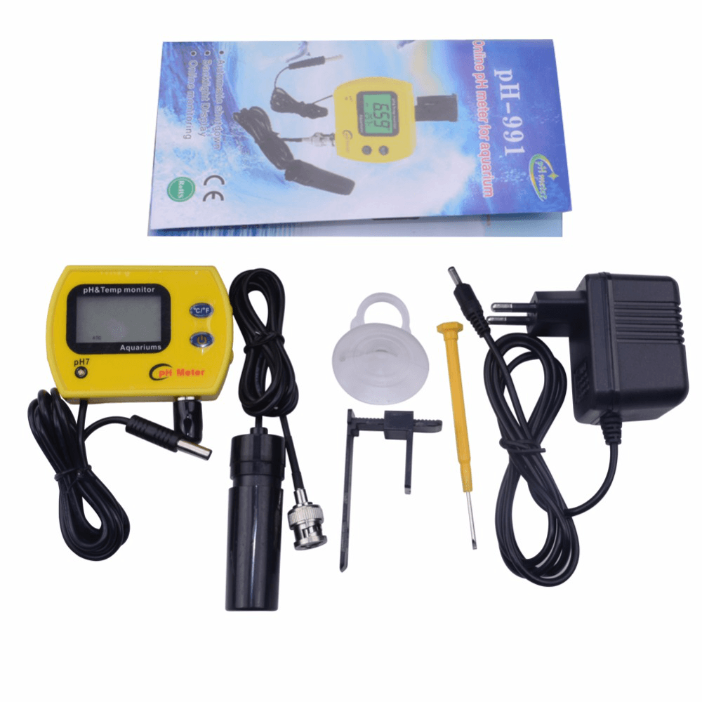 PH-991 PH Meter with Backlight Tester Durable Acidimeter Tool Temp Monitor for Aquarium Swim Pool Water - MRSLM