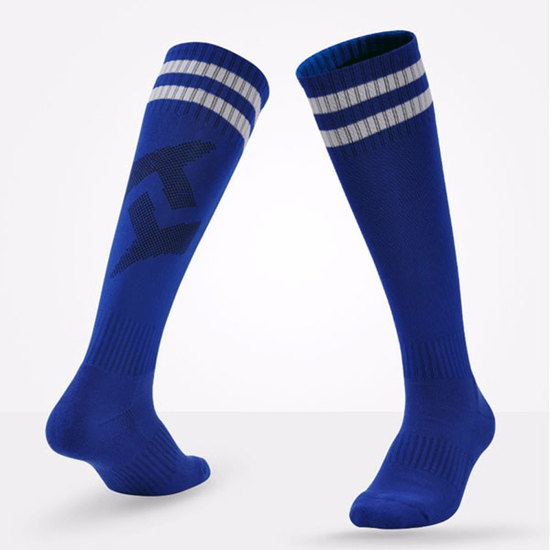 Men Adults Football Stripes Thickened Bottom Socks Long Tube Hygroscopic anti Skid Sports Socks - MRSLM