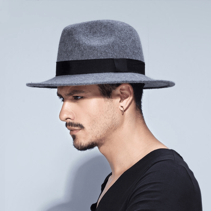 Woolen Men'S Felt Hat British Style Jazz Hat - MRSLM