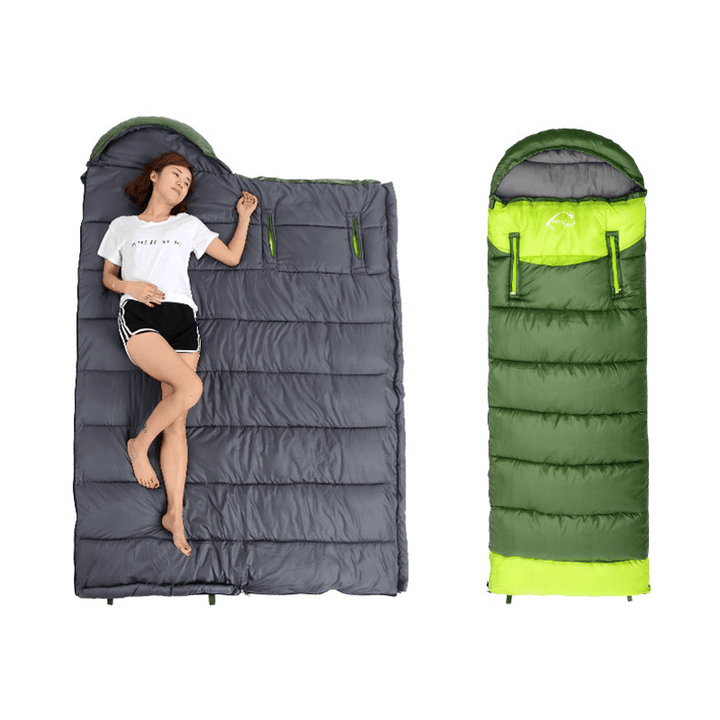 WIND TOUR Adults Spliceable 1.5KG Cotton Sleeping Bags Outdoor Sports Thicken Hiking Camping Warm Sleeping Bag - MRSLM