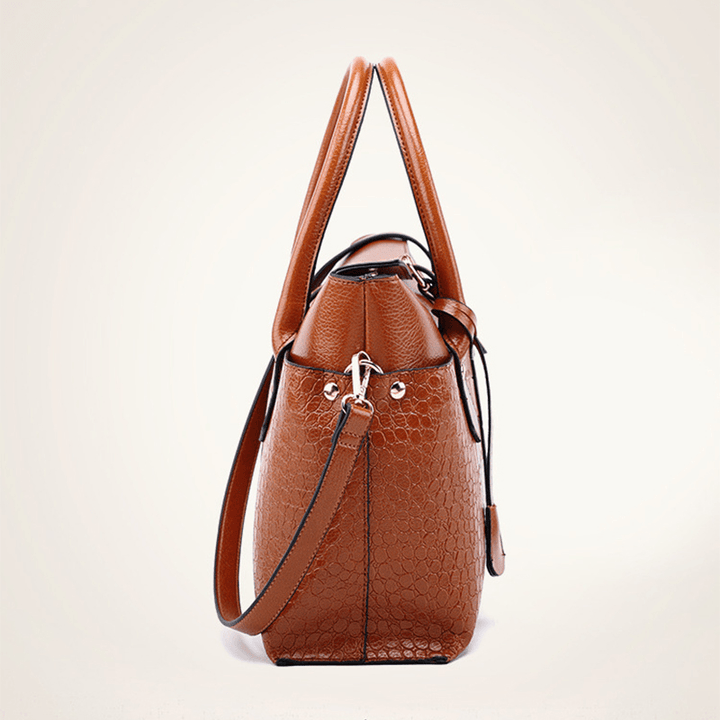 Women Fashion Retro Crocodile Handbag Briefcase Shoulder Bag - MRSLM