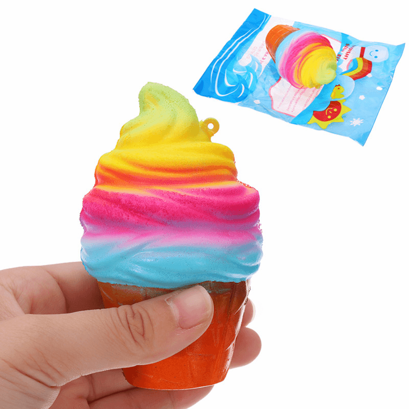 Yunxin Squishy Ice Cream 10Cm Slow Rising with Packaging Phone Bag Strap Decor Gift Collection Toy - MRSLM