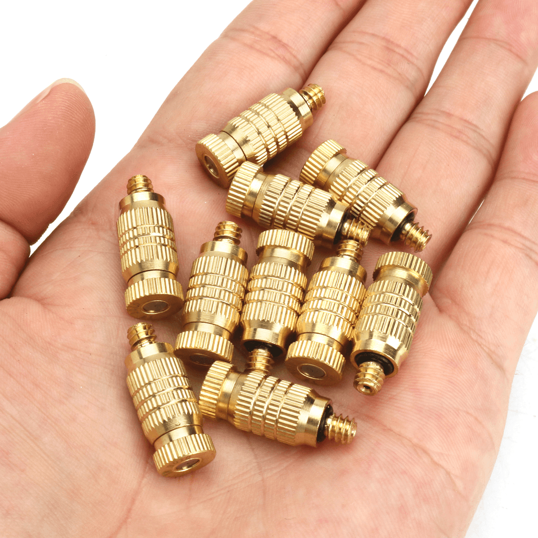 10Pcs 4Mm Male Threaded Brass Misting Fogging Nozzle Spray Sprinkler Head Irrigation Cooling - MRSLM