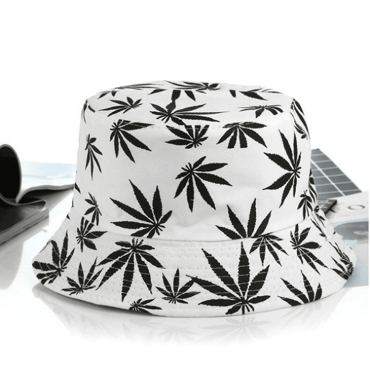 Hemp Leaf Fisherman Hat Cotton Maple Leaf Basin Hat Men and Women Fashion Fishing Hat Summer Outdoor Shade Sun Sat - MRSLM